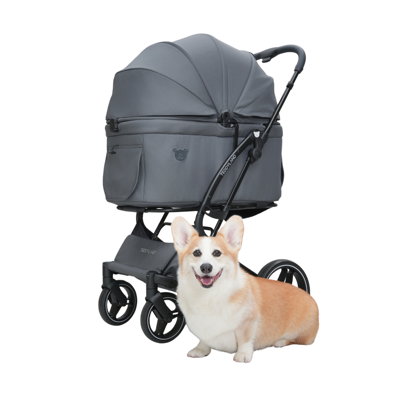 TeddyLand Grande Pet Stroller Dark Grey