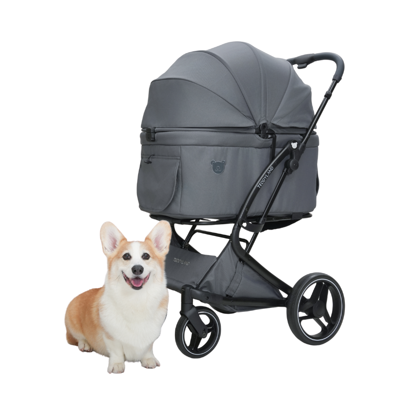 TeddyLand Grande Pet Stroller Dark Grey